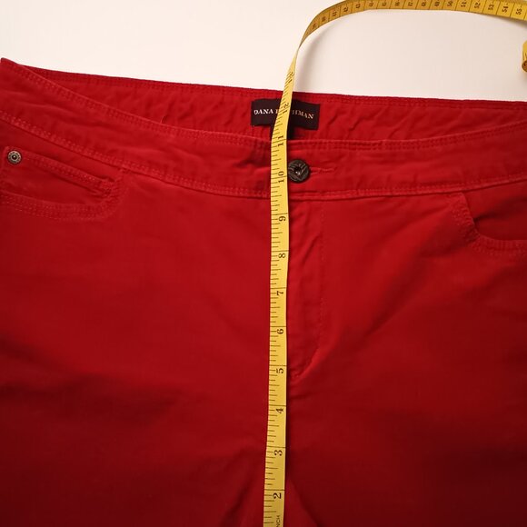 Dana Buchman Red Velvet Jeans Size 14 High Rise Straight Leg - Picture 7 of 9